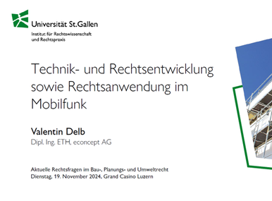 Referat von Valentin Delb zur Technik- und Rechtsentwicklung im Mobilfunk.